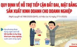 Quy định về hỗ trợ tiếp cận đất đai, mặt bằng cho doanh nghiệp