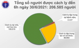 Sáng 30/6: Việt Nam có thêm 94 ca mắc Covid-19, trong đó TP Hồ Chí Minh 62 ca
