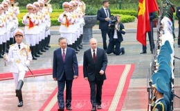 Chủ tịch nước Tô Lâm chủ trì lễ đón chính thức Tổng thống Liên bang Nga Vladimir Putin