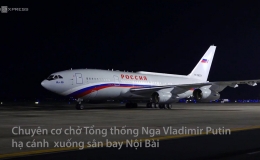 Chuyên cơ chở tổng thống Putin đến Hà Nội