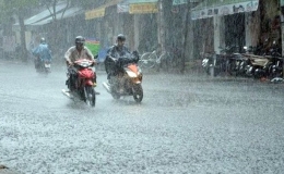 Tin dự báo mưa dông và cảnh báo mưa lớn cục bộ lốc, sét, gió giật mạnh tại Thái Bình