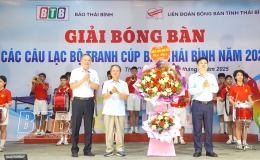 240 vận động viên tham gia giải bóng bàn các câu lạc bộ tranh cúp Báo Thái Bình năm 2025