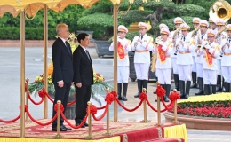 Chủ tịch nước Lương Cường chủ trì Lễ đón Tổng thống Litva thăm chính thức Việt Nam
