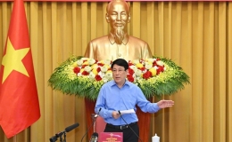 Chủ tịch nước Lương Cường làm việc với Tỉnh ủy Quảng Ninh về thực hiện Nghị quyết Trung ương 11