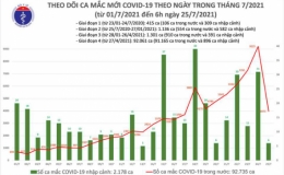 Sáng 25/7: Có 3.979 ca mắc Covid-19 tại TP Hồ Chí Minh và 20 địa phương khác