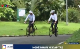 Xe đạp tre của một nghệ nhân đồ gỗ Indonesia