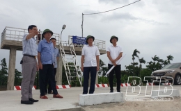 Quỳnh Phụ: Kiểm tra hệ thống đê, kè, cống ứng phó với bão số 1