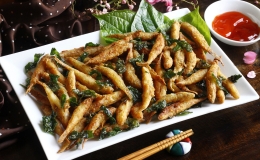 Cách làm cá bống chiên lá lốt