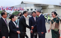 Lễ đón Chủ tịch nước Tô Lâm thăm cấp Nhà nước Lào