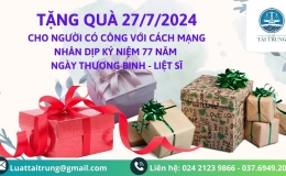 Tặng quà cho người có công với cách mạng dịp 27/7/2024