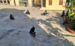 Ban Chỉ huy Quân sự huyện Vũ Thư tổ chức hội thi lái xe mô tô an toàn