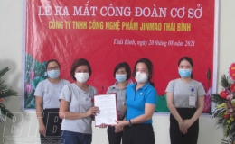 Ra mắt Công đoàn Công ty TNHH Công nghệ thực phẩm JINMAO Thái Bình
