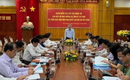 Đoàn kiểm tra của Bộ Chính trị làm việc với Ban Thường vụ Tỉnh ủy Tây Ninh.
