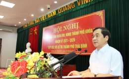Đồng chí Nguyễn Tiến Thành, Phó Bí thư thường trực Tỉnh ủy, Chủ tịch HĐND tỉnh tiếp xúc cử tri tại thành phố Thái Bình