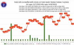 Ngày 14/8, thêm 1.428 ca mắc COVID-19 mới