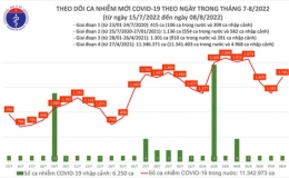 Ngày 8/8, thêm 1.705 ca mắc COVID-19 mới