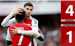 Kết quả bàn thắng Arsenal vs Leverkusen: 4-1 (Giao hữu CLB 2024)