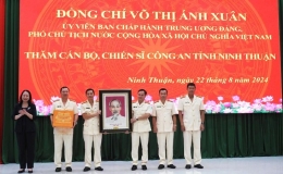 Phó Chủ tịch nước Võ Thị Ánh Xuân thăm, động viên cán bộ, chiến sĩ Công an tỉnh Ninh Thuận