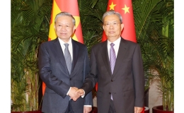 Tổng Bí thư, Chủ tịch nước Tô Lâm hội kiến Ủy viên trưởng Nhân đại toàn quốc Trung Quốc Triệu Lạc Tế