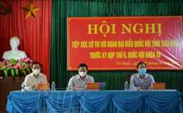 Đồng chí Nguyễn Khắc Định, Ủy viên Ban Chấp hành Trung ương Đảng, Phó Chủ tịch Quốc hội tiếp xúc cử tri huyện Vũ Thư