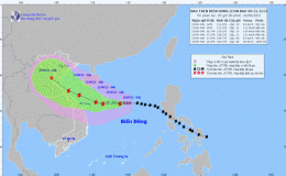 Tin bão trên biển Đông (Cơn bão số 5) hồi 4h ngày 10/09/2021