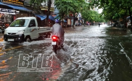 Tin cảnh báo ngập lụt do mưa lớn khu vực Thái Bình