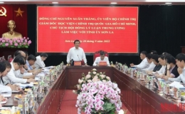 Đoàn công tác của Học viện Chính trị Quốc gia Hồ Chí Minh làm việc với Ban Thường vụ Tỉnh ủy Sơn La