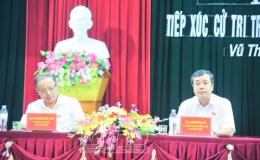 Đồng chí Ngô Đông Hải, Bí thư Tỉnh ủy, Trưởng đoàn đại biểu Quốc hội tỉnh tiếp xúc cử tri tại huyện Vũ Thư