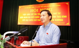Đồng chí Nguyễn Khắc Định, Phó Chủ tịch Quốc hội tiếp xúc cử tri tại các huyện Kiến Xương, Tiền Hải