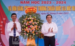 Đồng chí Nguyễn Tiến Thành, Phó Bí thư thường trực Tỉnh ủy, Chủ tịch HĐND tỉnh: Chúc mừng năm học mới thầy và trò Trường THCS Thụy Quỳnh
