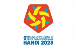 Logo, bộ nhận diện của Hội nghị Nghị sĩ trẻ toàn cầu lần thứ 9