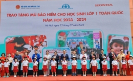 Trao tặng 2 triệu mũ bảo hiểm cho học sinh lớp 1 trên toàn quốc