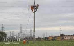Thái Bình: Huy động tổng lực khắc phục sự cố lưới điện do bão số 3 gây ra