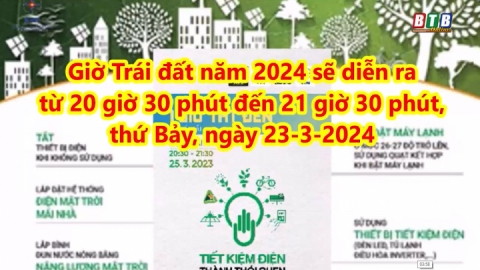 Chung tay tiết kiệm điện hưởng ứng Giờ Trái đất năm 2024