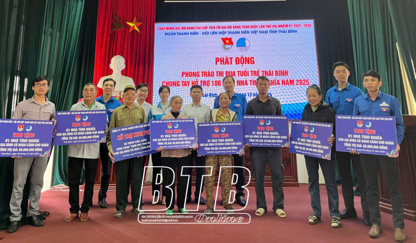 Phát động phong trào thi đua tuổi trẻ Thái Bình chung tay hỗ trợ 100 ngôi nhà tình nghĩa năm 2025