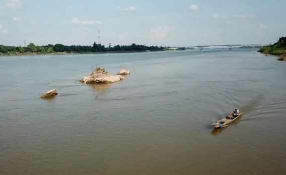 Nước sông Mekong tại tỉnh Nakhon Phanom, Thái Lan đang cạn nhanh