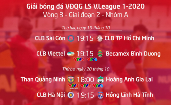 Lịch thi đấu và trực tiếp vòng 3 giai đoạn 2 V.League 2020: Cơ hội cho CLB Hà Nội, HAGL gặp khó