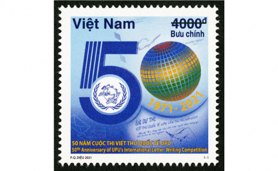 Phát hành bộ tem 'Kỷ niệm 50 năm Cuộc thi viết thư quốc tế UPU'