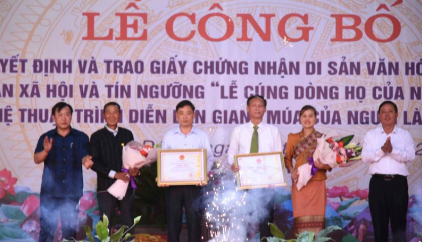 Hai di sản của tỉnh Điện Biên được trao bằng Di sản văn hóa phi vật thể quốc gia