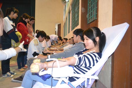 250 sinh viên trường Cao đẳng Sư phạm hiến máu tình nguyện&nbsp; 