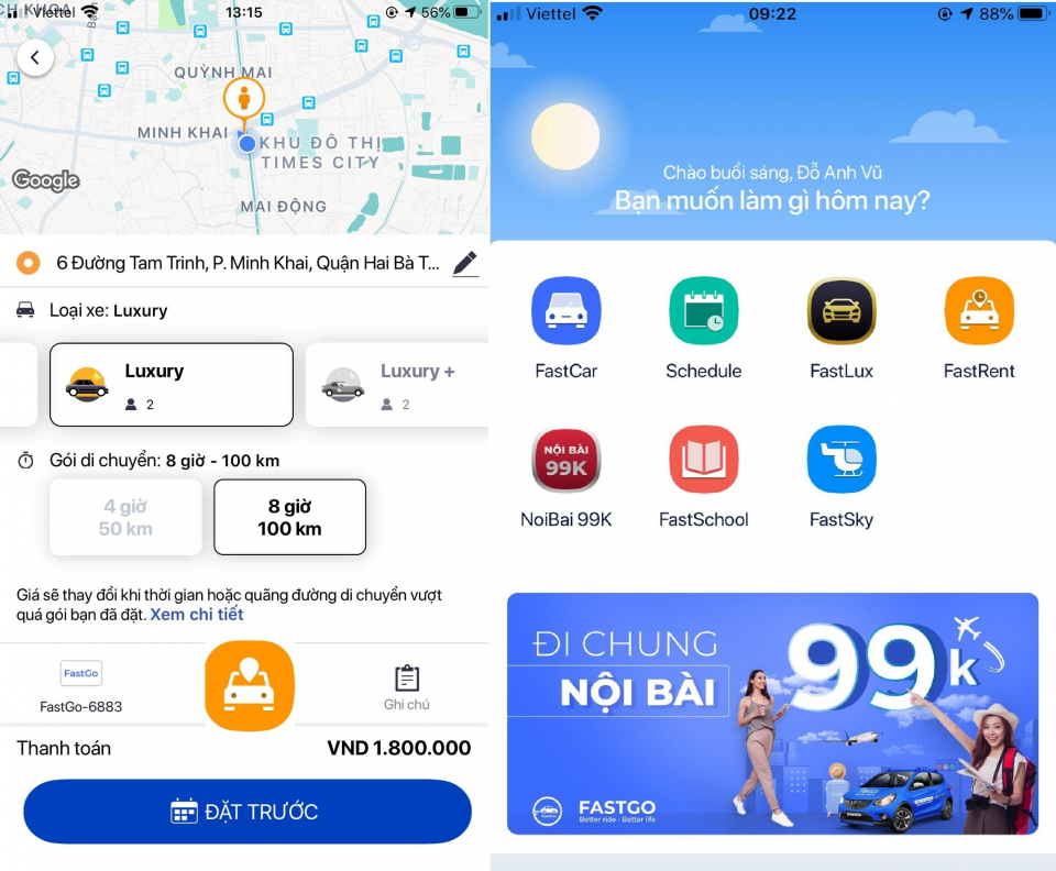 Dịch vụ đi xe sân bay từ các địa điểm cố định tại Hà Nội của FastGo với giá chỉ từ 99.000 đồng…