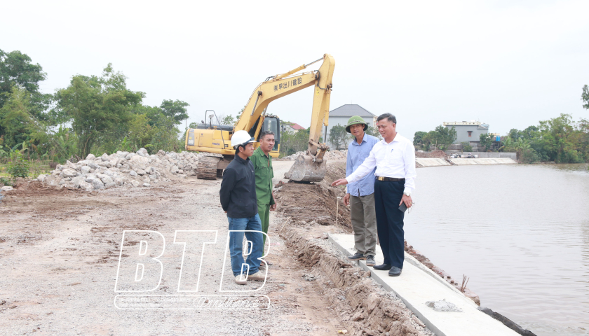 Kiến Xương: Dồn lực thi công các công trình giao thông trọng điểm