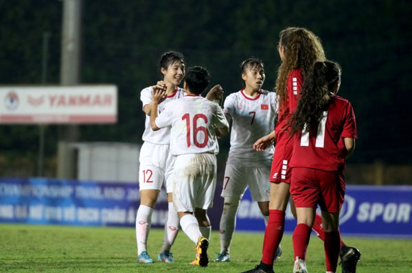 U19 nữ Việt Nam thắng đậm Lebanon 4-1 ở lượt trận thứ 2 vòng loại 2 giải U19 nữ châu Á 2019 - Ảnh 6.