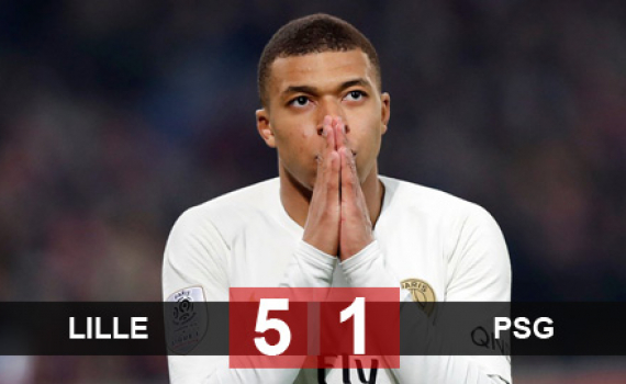Lille 5-1 PSG: Thua sốc đội nhì bảng, PSG lại phải lùi ngày đăng quang