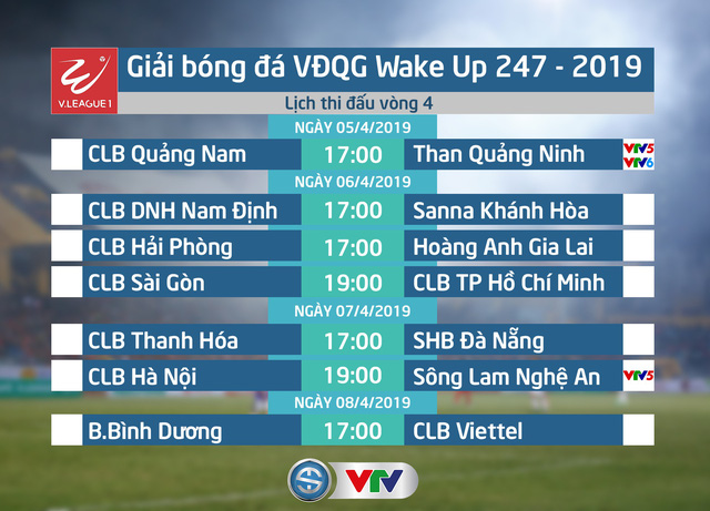 Lịch thi đấu vòng 4 giải VĐQG Wake Up 247 - 2019: Tâm điểm Quảng Nam - Than Quảng Ninh, Hà Nội - Sông Lam Nghệ An - Ảnh 1.