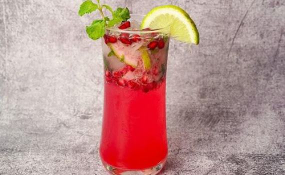 Pha mojito lựu mát lạnh ngày hè