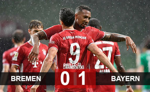 Kết quả Bremen 0-1 Bayern: Hạ Bremen trong thế thiếu người, Bayern vô địch Bundesliga mùa thứ 8 liên tiếp