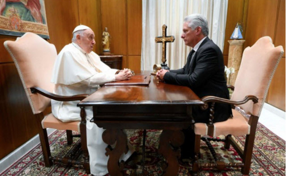 Chủ tịch Cuba gặp Giáo hoàng Francis