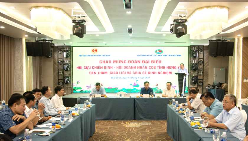 Hội CCB và Hội Doanh nhân CCB hai tỉnh Thái Bình - Hưng Yên trao đổi kinh nghiệm