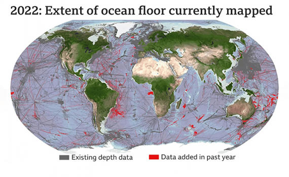 地球上の海底のほぼ4分の1の完全なマッピング